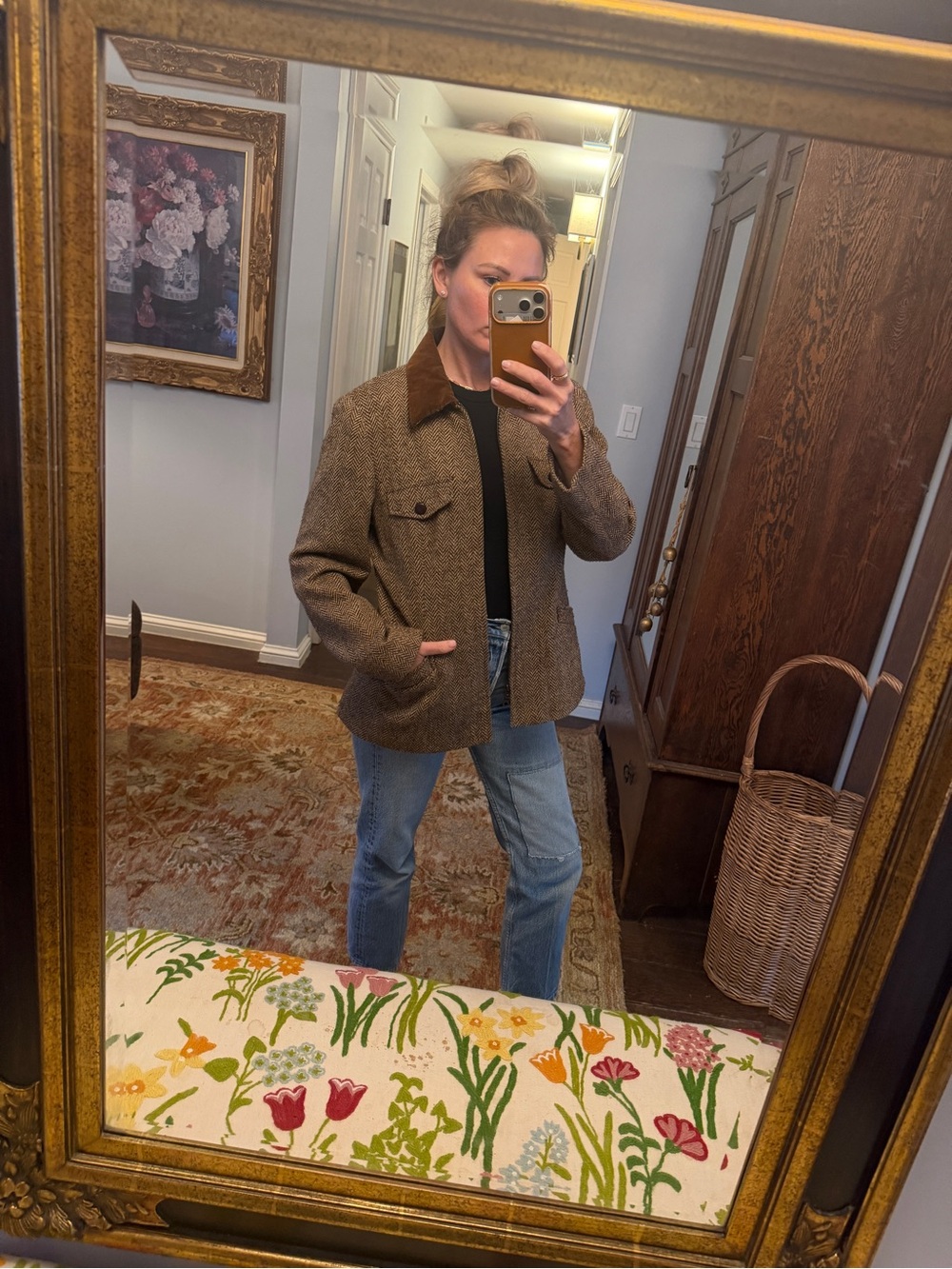 Vintage Brown Tweed Collar Jacket - Women's Equestrian